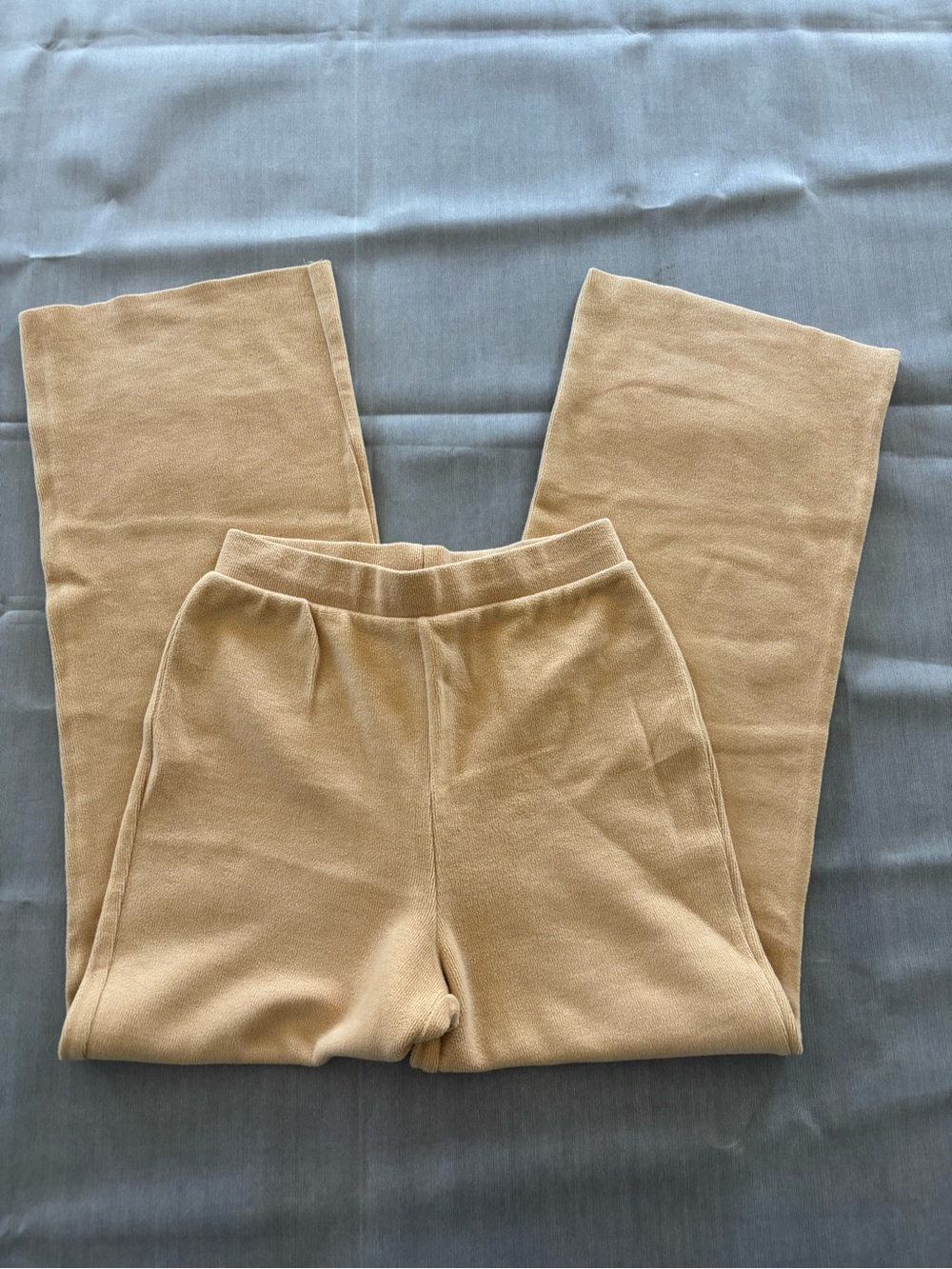 Zara Camel Wide-Leg Knit Pants